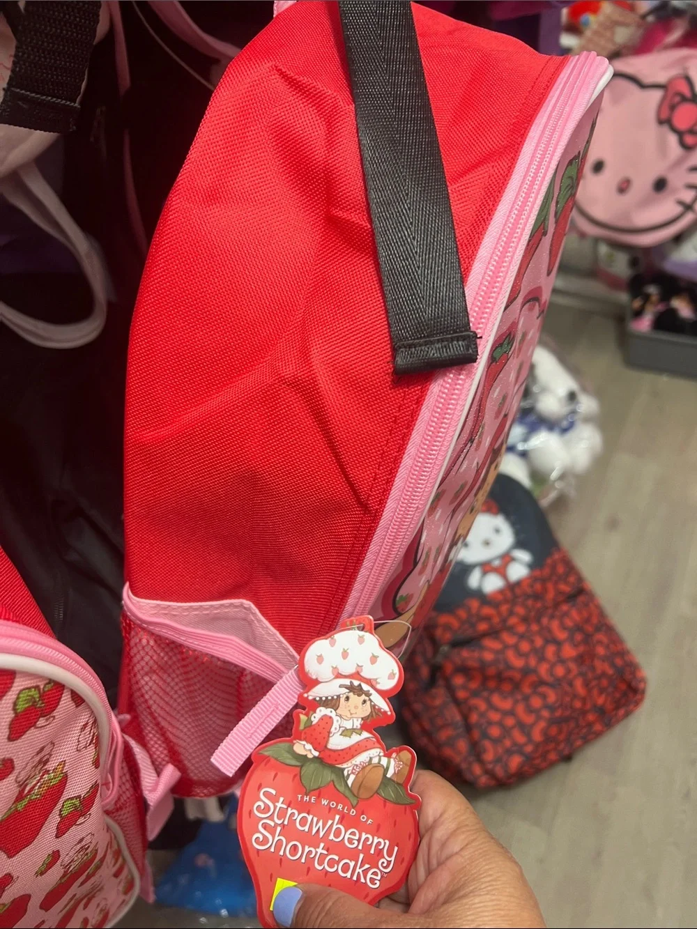 Kids Pink Strawberry Shortcake  Backpack
